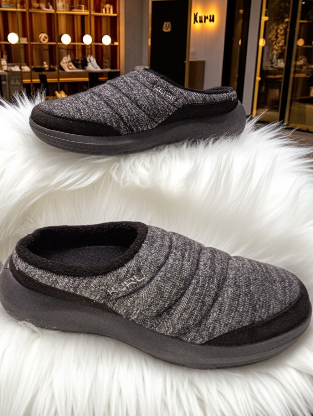 KURU Women's Draft 2 Indoor Outdoor Plantar Fascitis Cozy Mules Slippers 9.5M